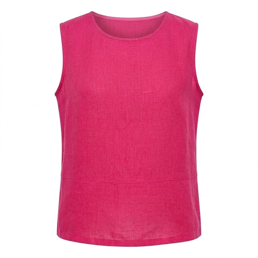 NEW Bryn Walker Women's SMALL Pink 100% Linen Sleeveless Tank Top Shell USA